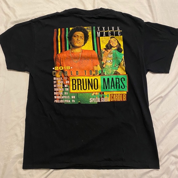 2018 Bruno mar Cardi b tour T-shirt - Picture 2 of 4